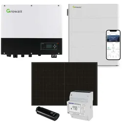 Growatt 7kWp PV Komplettanlage mit Glas Glas Modulen und 7,6kWh Speicher
