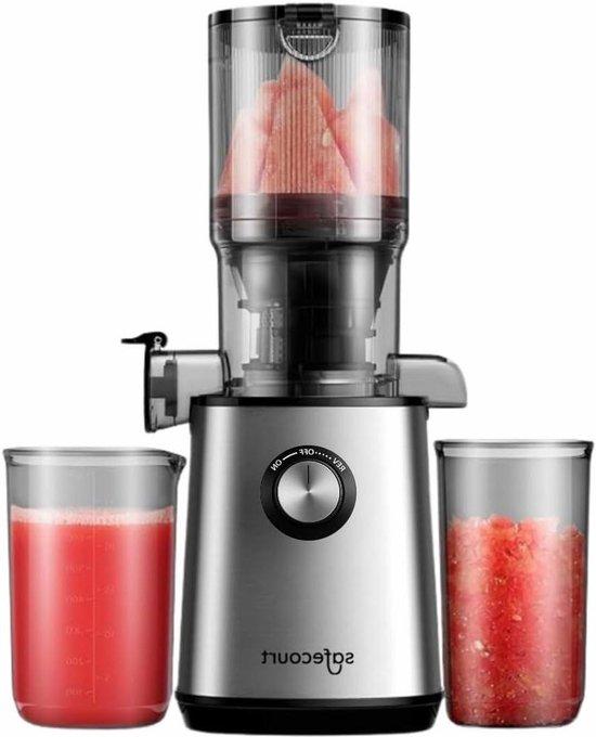 KüchenentSaftzentrifuge - Slow Juicer für Fruchtsäfte - Gesunde Ernährung - XXL-Füllöffnung - 1,2 Liter - Schwarz