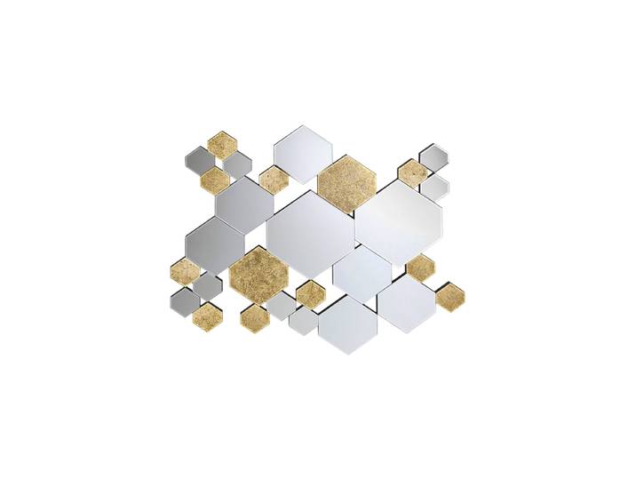 Grosser Design Wandspiegel „Nadia“ Gold, Transparent Schuller