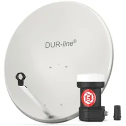 DUR-line MDA 90 Hellgrau - Sat-Komplettanlage mit Single LNB