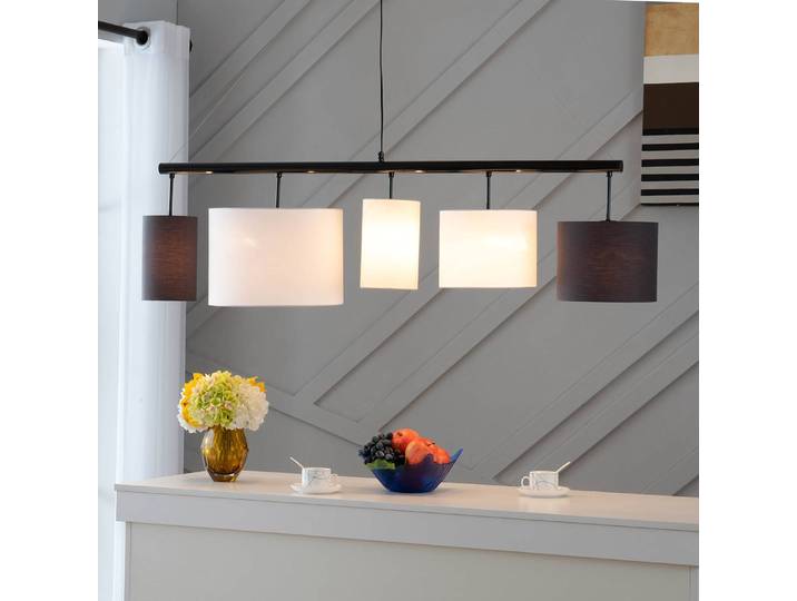 Suspension Kamia II 144 x 165 x 36cm Blanc/Blanc Coton E27
