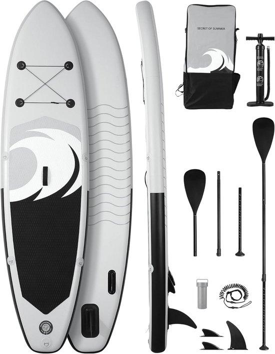 Stand-Up Paddleboard mit Zubehör und Anti-Rutsch-Oberfläche - Weiß
