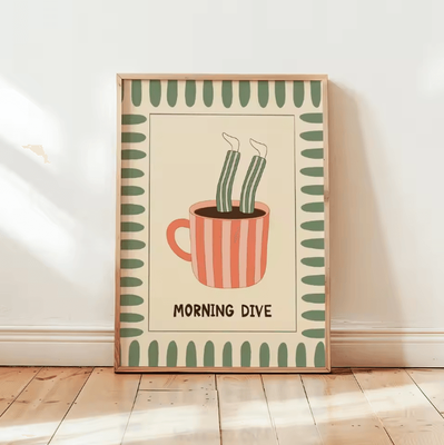 Uplift Curations Retro Coffee Wall Art Print Minimalist Kitchen Poster For Coffee Lovers & Cafe Decor 09 19.7 29.5 Inches (no Frame)