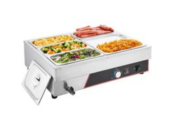 Chauffe-plat électrique - DUOKU - SKT1/1*2 - 1500 W - 6 bacs GN 1/3 - Acier inoxydable