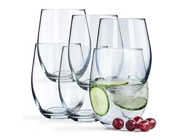 KADAX Drinkglazen, waterglazen van neutrum-calciumglas, 580 ml drinkglazen, transparante wijnglazen, moderne universele glazen, sapglazen, glazenset (Susanne, 6)