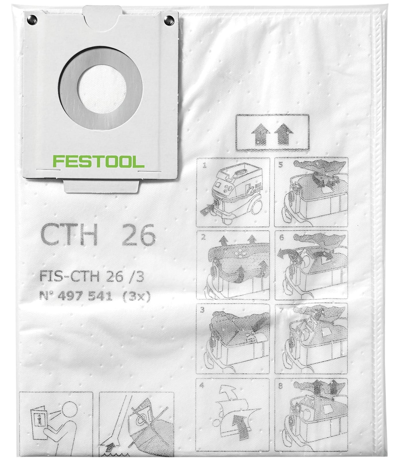 Festool FIS-CTH 26/3 Veiligheidsfilterzak 24 l stofklasse H voor mobiele stofafzuiger CTH 26, 6 stuks