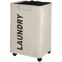 WENKO Wäschesammler Mod. Quadro Beige, Wäschekorb, 79 l