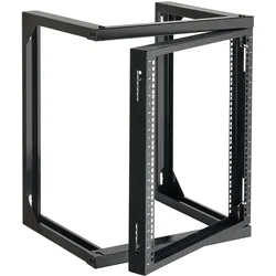 VEVOR 12U Server Rack zur Wandmontage, 68,04 kg max. Tragkraft, Open Frame Netzwerk Rack mit 180-Grad-Torschwingung, Karbonstahl, für 482 mm-IT-Netzwerkgeräte & AV-Geräte, Computerserver, Schwarz