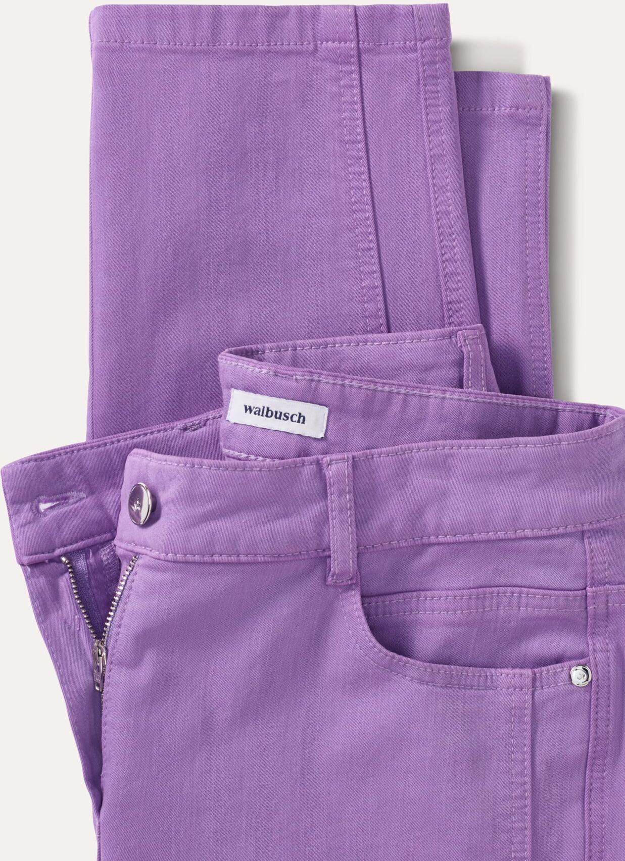 Walbusch 7/8-Baumwollhose Figurwunder Slim F, Slim Fit#normale Größen#Kurzgrößen, Farbe Lila, 44, mit Bauchweg-Funktion vorverlegte Seitennaht Damen