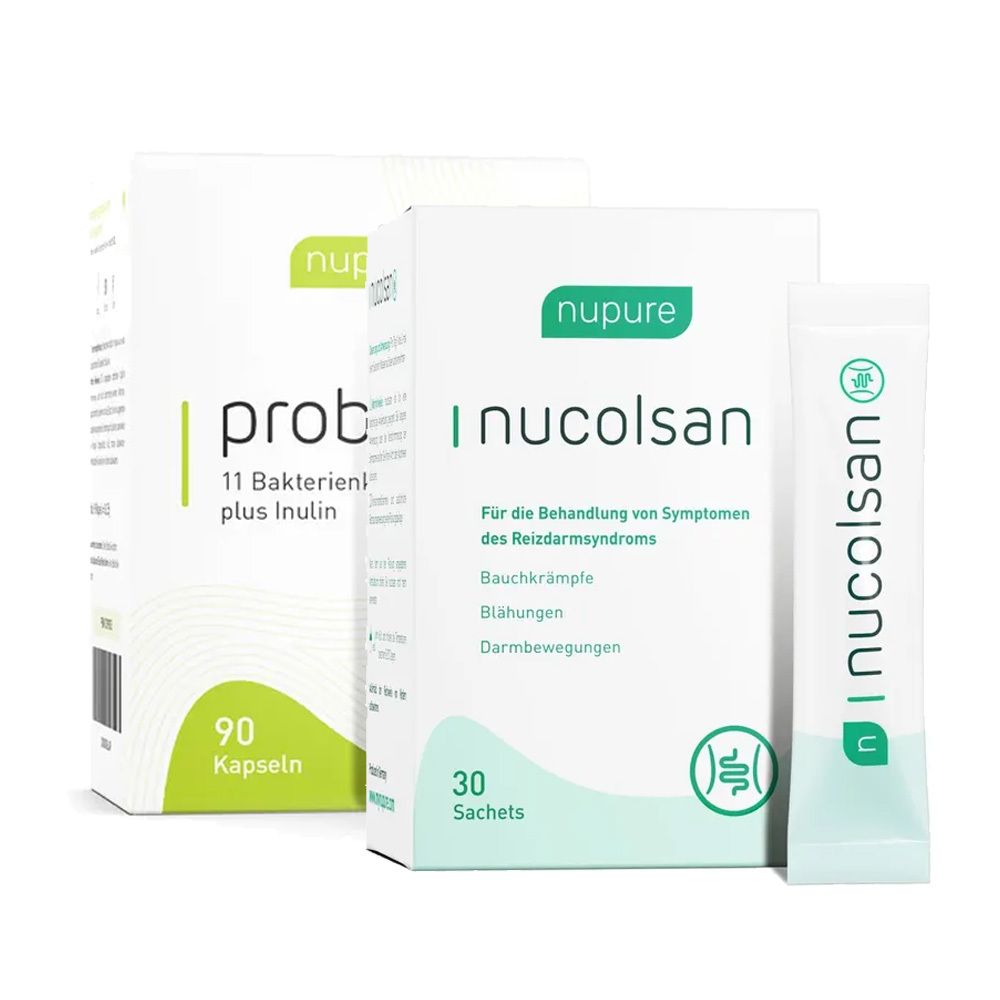 Nupure probaflor Probiotika zur Darmsanierung Kps. & nucolsan bei Reizdarm Plv.z.Su 1 St