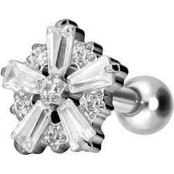 Titan Ohrpiercing mit Innengewinde SCHNEEFLOCKE