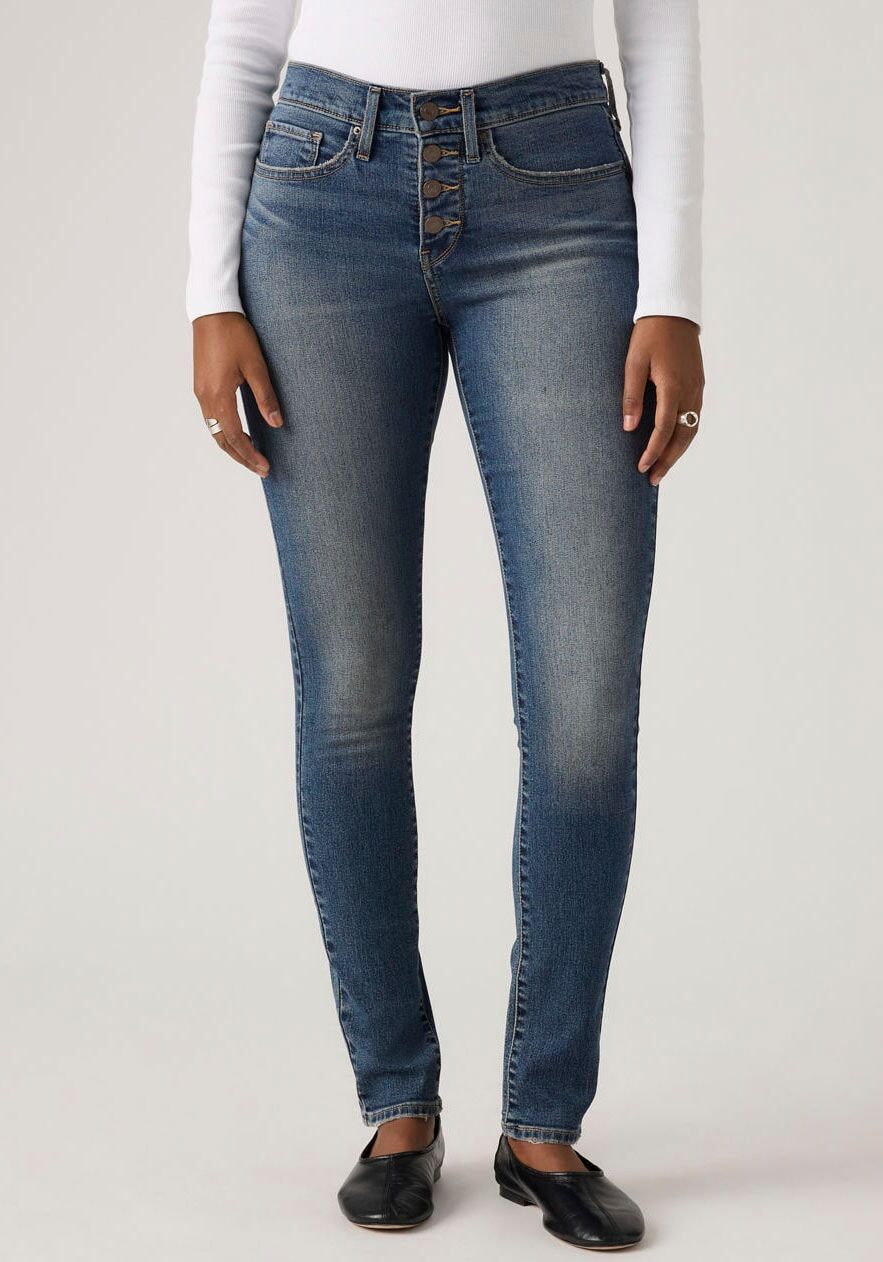 Skinny-fit-Jeans LEVI'S "311 HERITAGE SKINNY", Damen, Gr. 26, Länge 30, leaving early, Denim/Jeans, Obermaterial: 80% Baumwolle, 19% Polyester, 1% Elasthan, unifarben, skinny fit lang, Jeans Skinny-fit-Jeans, im Five-Pocket Style