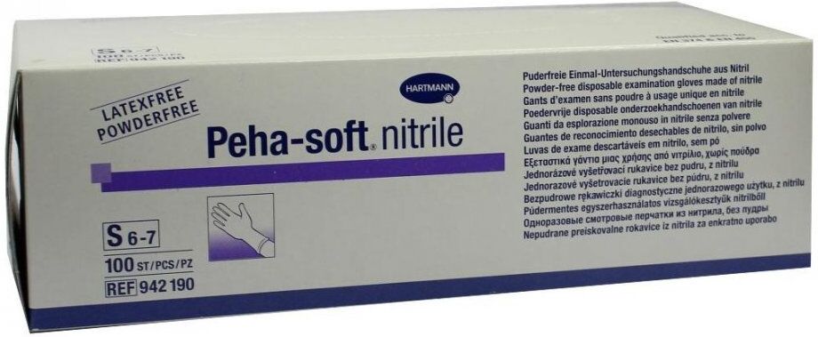 Peha Soft nitrile Unt.handsch.puderfr. unsteril S 100stk