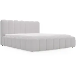 POLSTERBETT Smile 140x200 Bouclé-Stoff Hellgrau