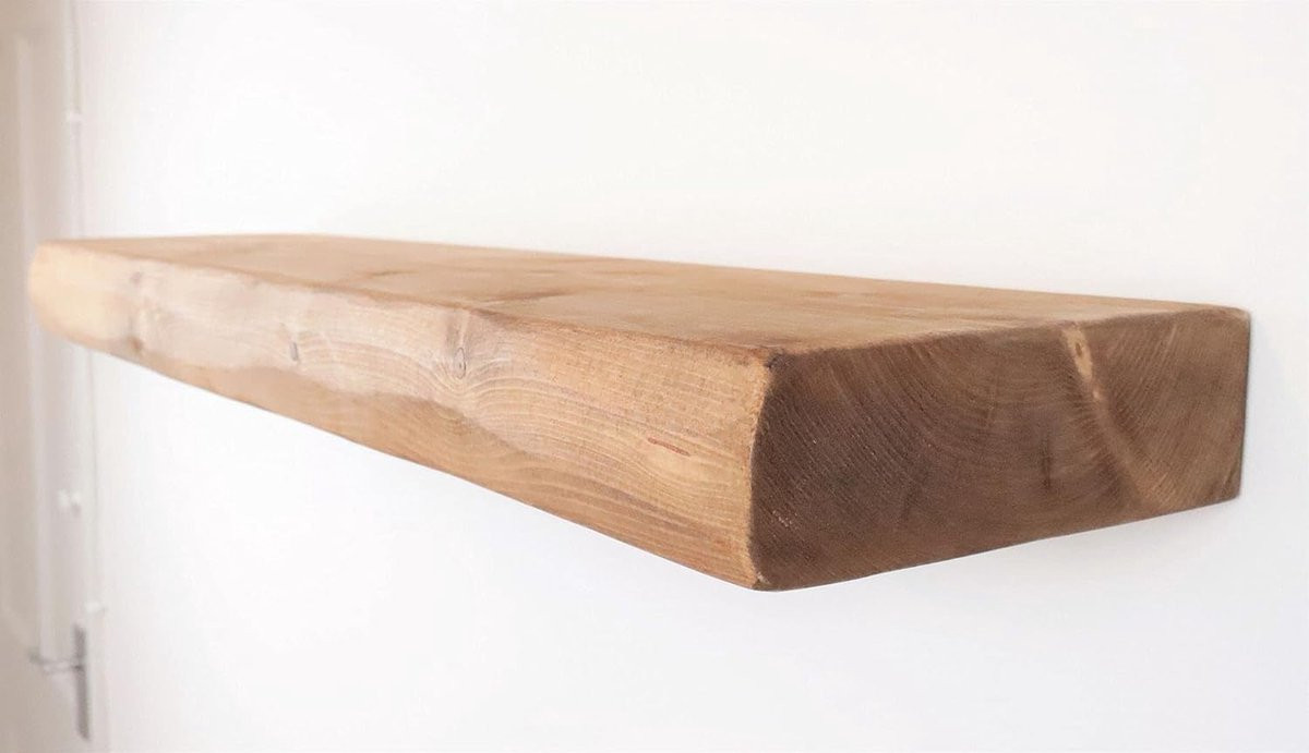 Massief Grenen Live Edge Wandplank - Rustieke Dikke Drijvende Plank voor Wanddecoratie en Opslag