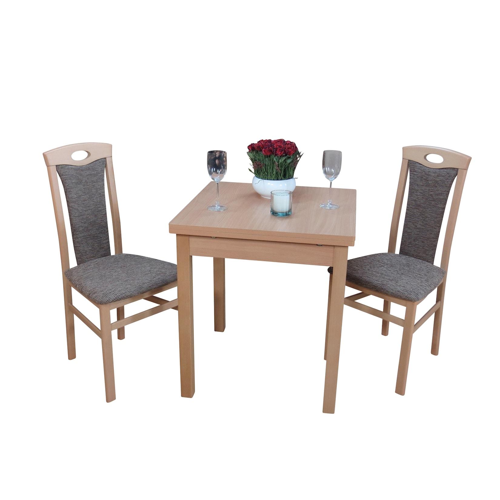 möbel direkt online Essgruppe 3-teilig - "Dinner for Two" Kassel I buche natur-nuss dunkel