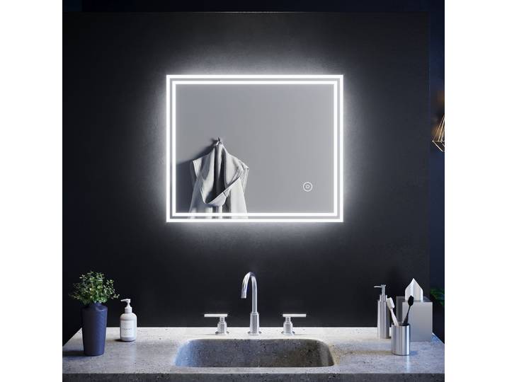 SIRHONA Miroir LED avec éclairage LED Miroir Salle de Bain Miroir Muraux Cosmétiques Mural Lumière Illumination