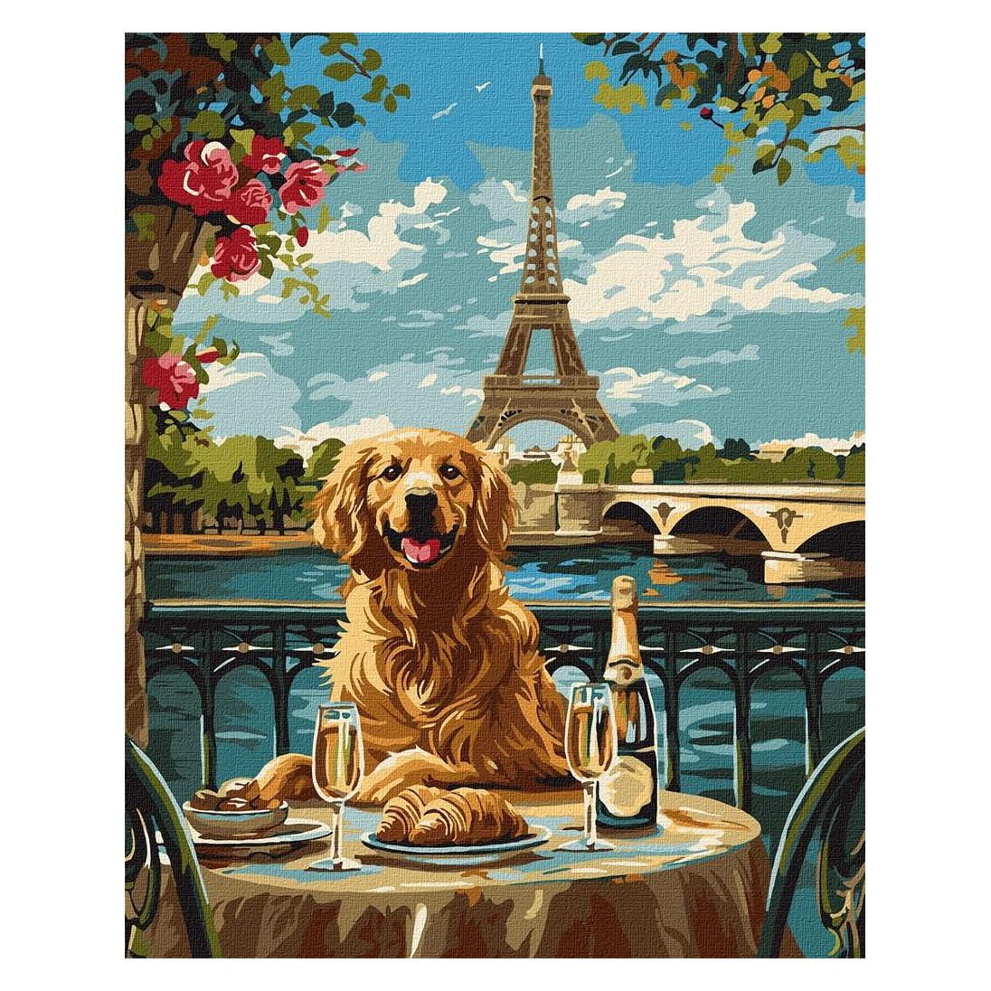 Ideyka Malen nach Zahlen - Retriever in Paris (57318079)