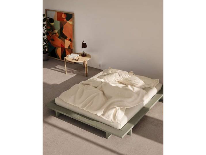 Futonbett KARUP DESIGN Bettgestell JAPAN BED Futonbett aus FSC-zertifiziertem Massivholz , beige (kiefer sage grün, lackiert), B:168cm H:20cm L:228cm, Betten, Futonbett, zeitlos, bequem & in mehreren Farben und Größen erhältlich