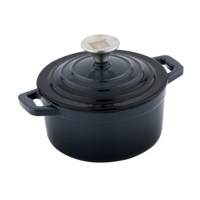 Kochtopf CS KOCH-SYSTEME "XANTEN, Durchmesser: 14 cm, Gusseisen", schwarz, B:14,5cm H:12,5cm L:20cm Ø:14,5cm, Töpfe, Kochtopf, Gusseisen aus DISA-Verfahren mit PronamelPlus Emaille