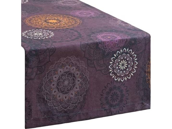 Erwin Müller Tischläufer Mandala aubergine Größe 40x170 cm - robuste, strapazierfähige Qualität, pflegeleicht, samtige Oberfläche