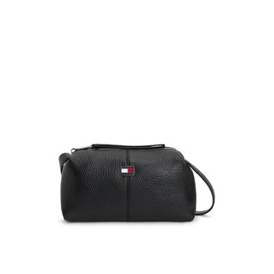 Umhängetasche TOMMY JEANS "TJW SLOUCHY CITY CAMERA BAG", Damen, Gr. B/H/T: 24cm x 11cm x 10,5cm, schwarz, Lederimitat, Taschen Umhängetasche, Unisex Schultertasche, Kamerabag mit Logoflaggen-Emblem