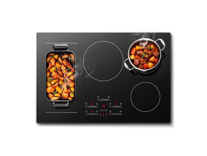 SNDOAS Elektro-Kochfeld, Induktionskochfeld 77 cm 5‑Zonen mit FlexZone, 9500 W Einbaukochfeld
