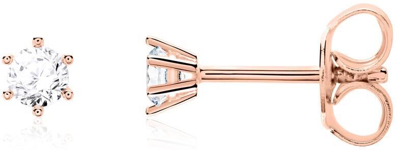Brilladia Diamantbesetzte Ohrstecker für Damen aus 14K Roségold rosé