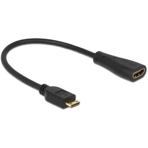 Delock HDMI Kabel Ethernet A auf mini C Bu/St 0.23m