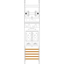 f-tronic 7141110 Zählerfeld E16-10-10L-HSS, 1-feldrig, H=1050mm, 2-eHZ, kurze und lange Kabel, 2 HSS E161010LHSS
