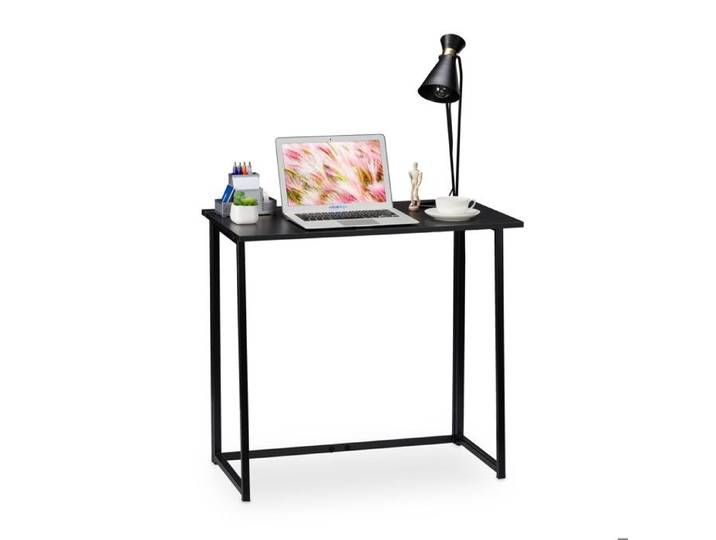 Relaxdays Table de travail pliable Table de bureau table bureau à plier travail maison 74x80x45cm noir