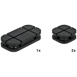 DELOCK Kabelhalter Kombi Set 3 Stück schwarz