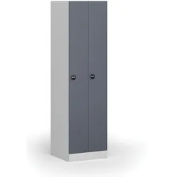 Metallspind S1, schmal, 2 Abteile, 1850 x 500 x 500 mm, RFID-Schloss, dunkelgraue Tür