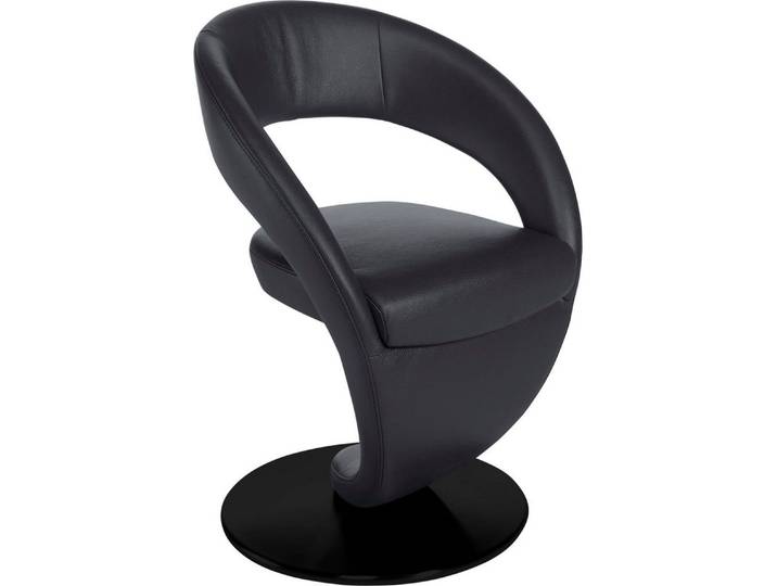K+W Komfort & Wohnen Esszimmerstuhl Wave, Drehstuhl, Design-Drehstuhl, schwarzer Drehteller