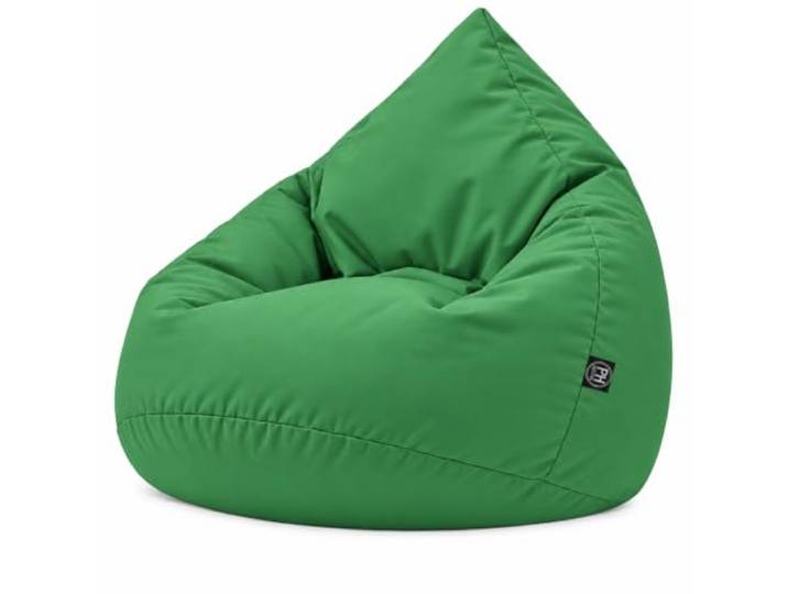 PATCH HOME Sitzsack Erwachsene Tropfenform Jumbo Grün mit Füllung Beanbag für Gaming Relaxen: nachfüllbar mit Reißverschluss, wasserabweisend für drinnen & draußen, In Deutschland Hergestellt