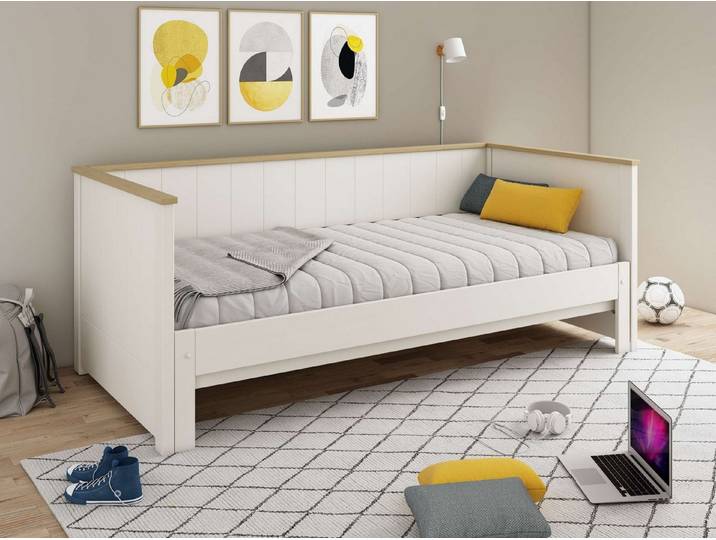 OTTO home Daybett REIGNY , Kinderbett, Gästebett, zwei Schlafplätze, Massivholz, Lammellen - Design, Landhausstil, Schublade optional