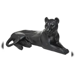Atmosphera Leopardo - Leopardenstatue 80x38x38cm aus schwarzem Kunstharz