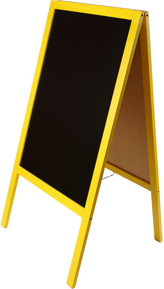 Ebern Designs Genovefa Free-Standing Chalkboard 115cm H x 61cm W Yellow Oversized - 8 ' & Up