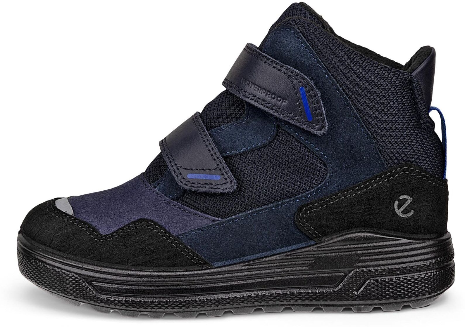 Klettstiefel ECCO "Urban Snowboarder", Jungen, Gr. 27, Warmfutter, blau (schwarz, blau), Leder, Textil, Schuhe Klettstiefel, Winterboots, Winterstiefel, Kinderstiefel mit waterproof-Ausstattung