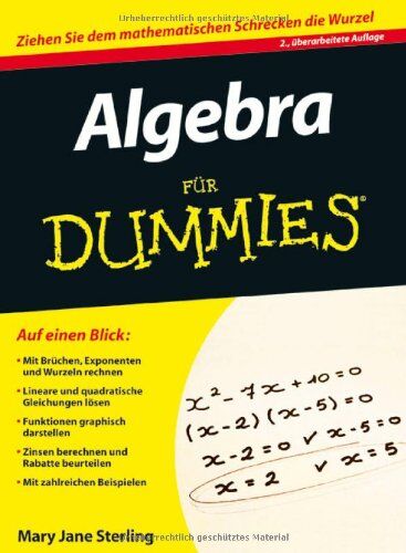 Sterling, Mary Jane - Algebra für Dummies - Preis vom 09.10.2026 07:28:09 h
