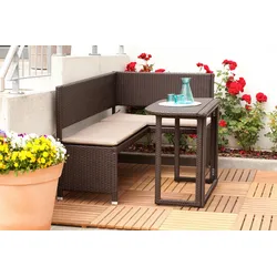 Gartenset inkl. Sitzkissen Braun