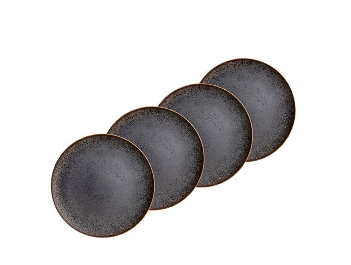 DESSERTTELLERSET Powerful Braun Schwarz