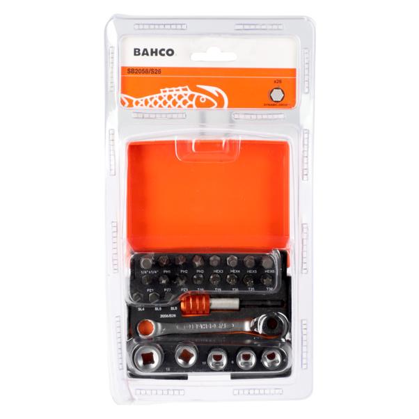 Bahco 1/4" Steckschlüsselsatz für Schlitz-, Phillips-, Pozidriv,- TORX- und Innensechskantschrauben - 2 (53017598)