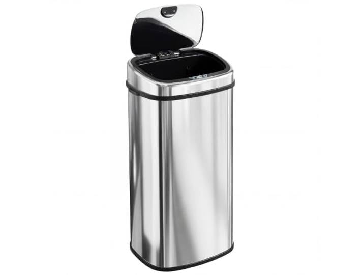 HOMCOM Sensor Mülleime 68L Automatik Bewegungssensor Edelstahl Silber Wasserdichter Abfalleimer, für Büro, Schlafzimmer, Küchen