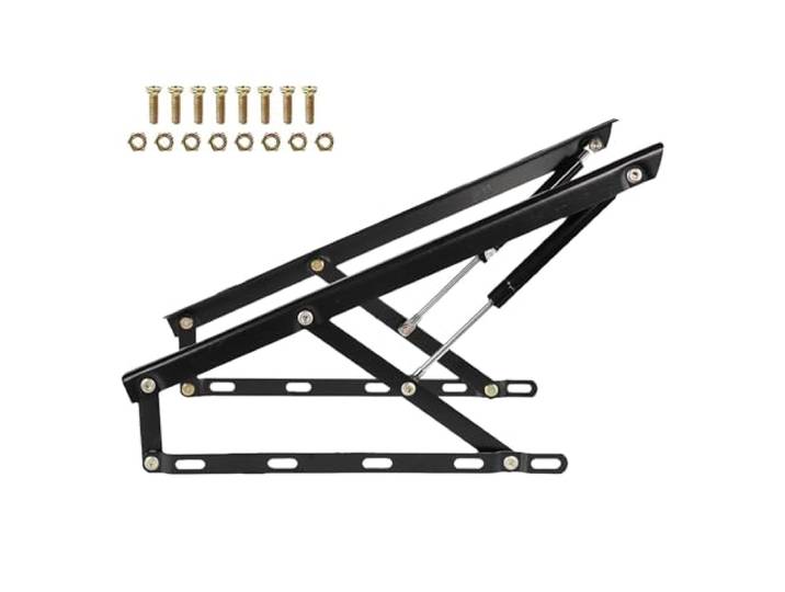 BNGFSDF Bett-Hebemechanismus, Gasfeder-Möbelscharnier(Black,60cm/23.6in)
