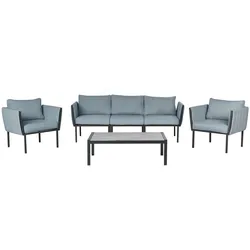 GARTENLOUNGE 5-Sitzer Grau Skala
