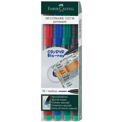 FABER-CASTELL Multimark 1525 M permanent Folienstifte-Set 1.0 mm Mehrfarbig