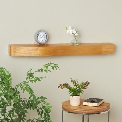 ARCILLA ELEMENTAL Black, Brown or Light Brown Wood Handmade Room Wall Shelf