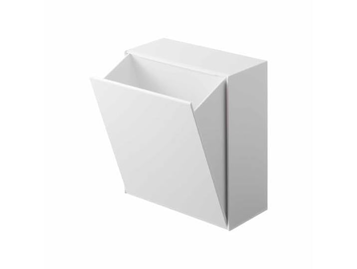 YAMAZAKI TOWER Film Hook Boîte de rangement auto-adhésive\, blanche en plastique ABS\, suspendue ou à poser\, poubelle à cosmétiques\, 8.7-16 x 17 x 20 cm\, design japonais