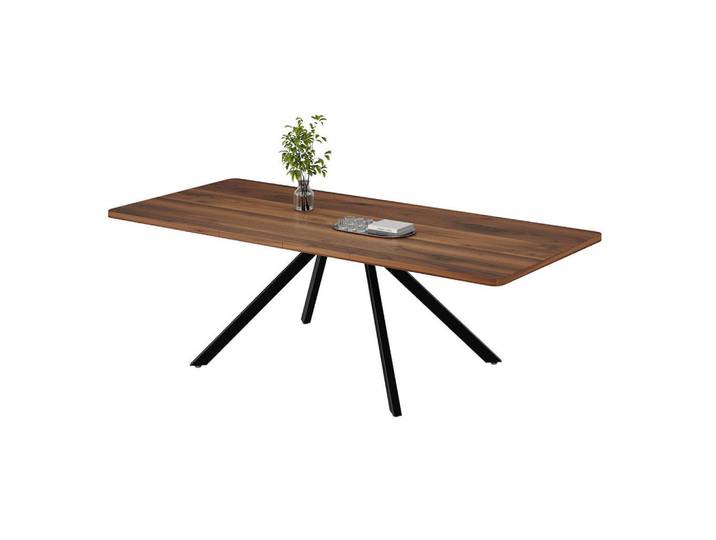 Komhtom Esstisch mit 3 Längen,140/180/220*90cm, Walnussfarben, Holz, Mode, 90x75x220 cm, Esszimmer, Esstische